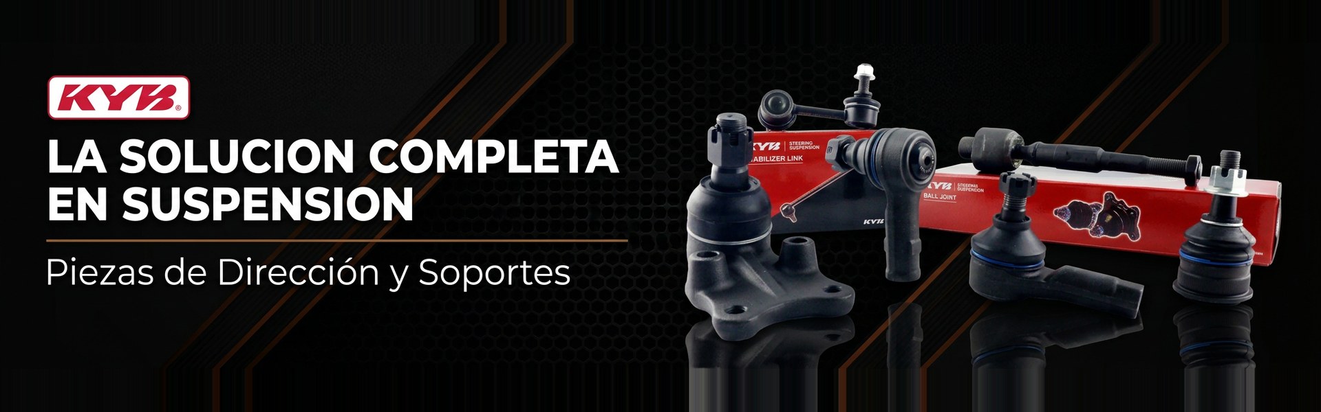 KYB: la solución completa en suspensión, piezas de dirección y soportes