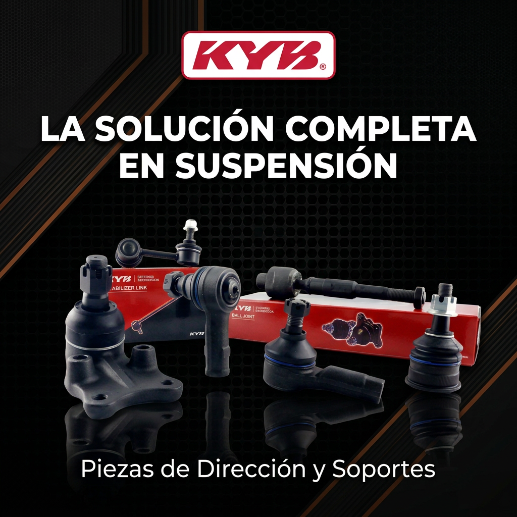 KYB: la solución completa en suspensión, piezas de dirección y soportes